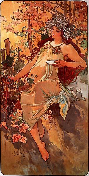 Alfons Mucha Autumn oil painting picture